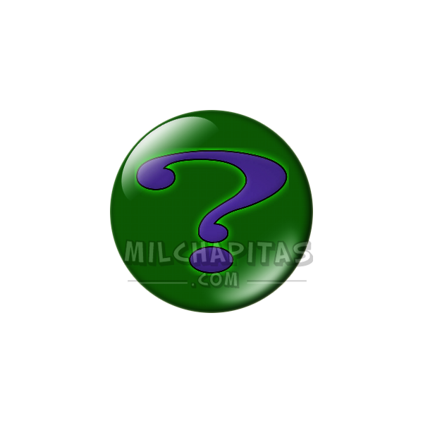 Chapa de DC Comics: Logo Enigma (interrogante morado)