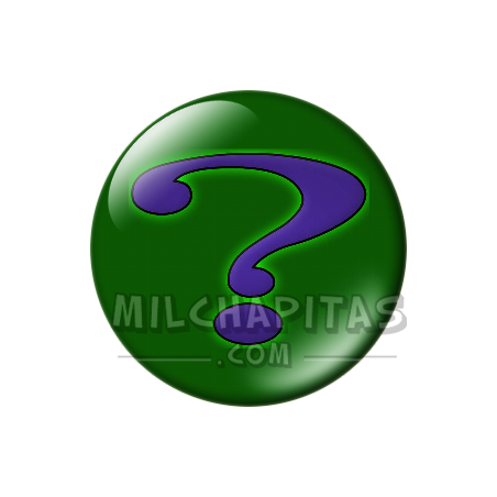 Chapa de DC Comics: Logo Enigma (interrogante morado)