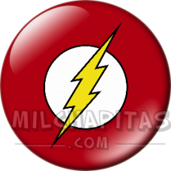 Chapa de DC Comics: Logo Flash (círculo blanco)