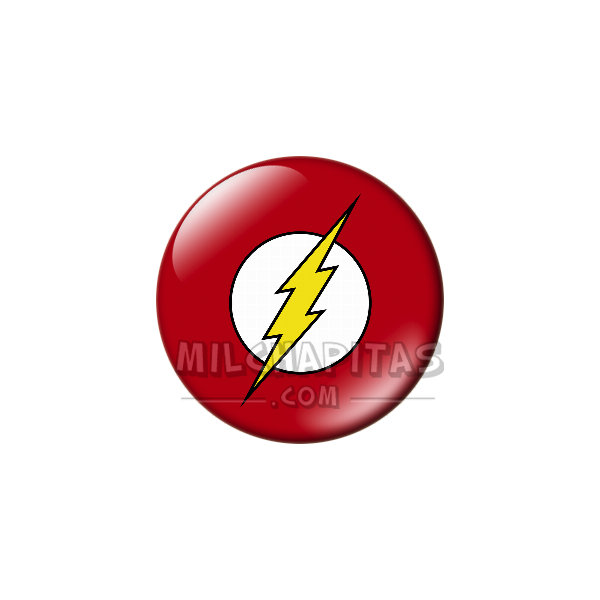 Chapa de DC Comics: Logo Flash (círculo blanco)