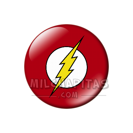 Chapa de DC Comics: Logo Flash (círculo blanco)
