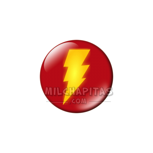 Chapa de DC Comics: Logo Shazam (rayo brillante)