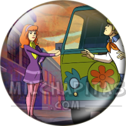 Chapa de Scooby Doo: Daphne y Fred (Con la Máquina del Misterio)