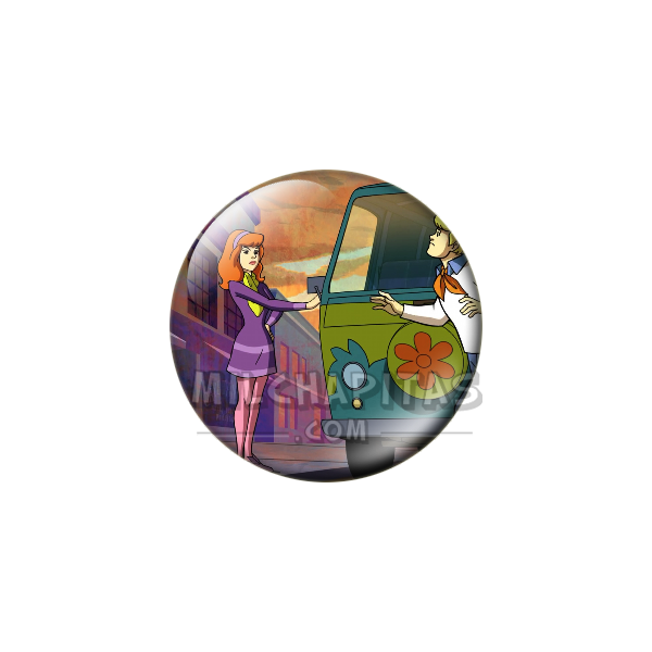 Chapa de Scooby Doo: Daphne y Fred (Con la Máquina del Misterio)
