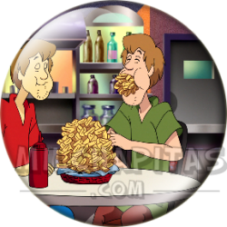 Chapa de Scooby Doo: Shaggy (Comiendo Patatas)