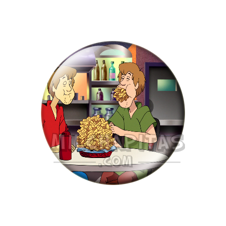 Chapa de Scooby Doo: Shaggy (Comiendo Patatas)