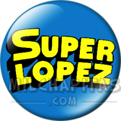 Chapa de Superlópez: Logo Superlópez (Fondo Azul)