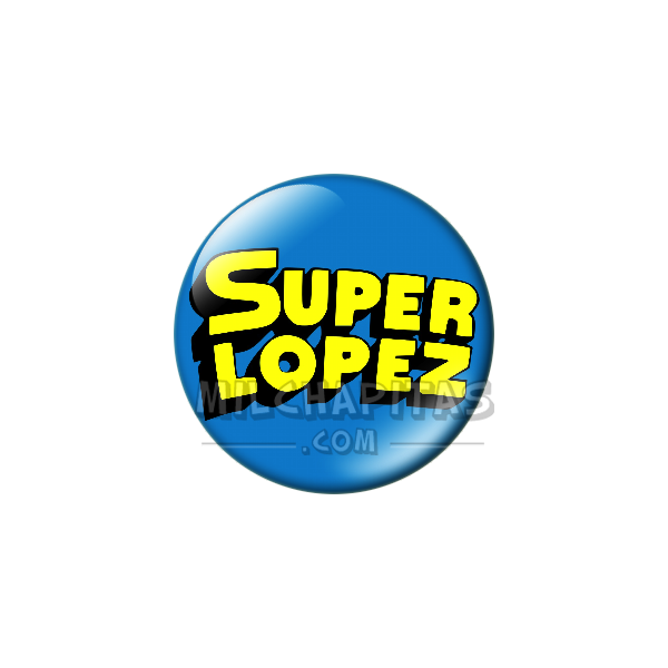 Chapa de Superlópez: Logo Superlópez (Fondo Azul)