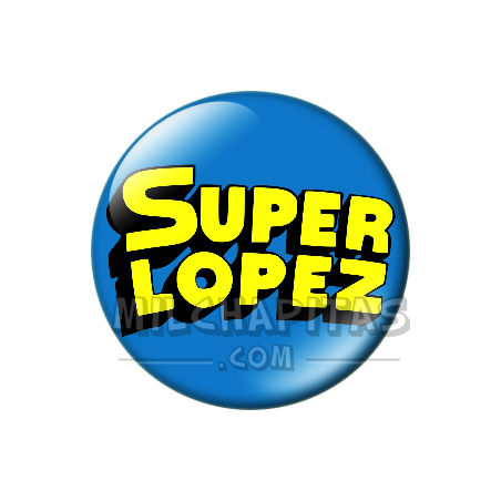 Chapa de Superlópez: Logo Superlópez (Fondo Azul)
