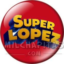 Chapa de Superlópez: Logo Superlópez (Fondo Rojo)
