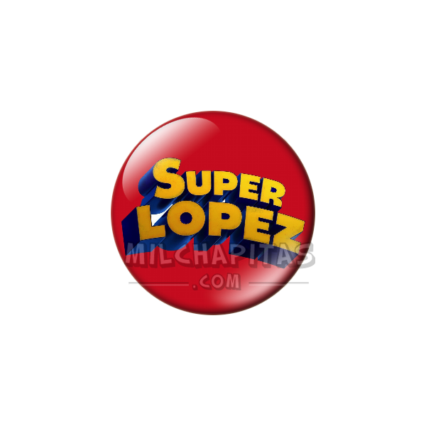 Chapa de Superlópez: Logo Superlópez (Fondo Rojo)