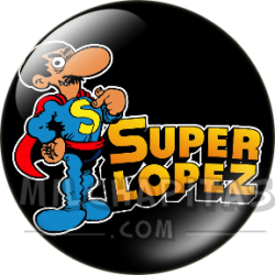 Chapa de Superlópez: Logo Superlópez (Fondo Negro)