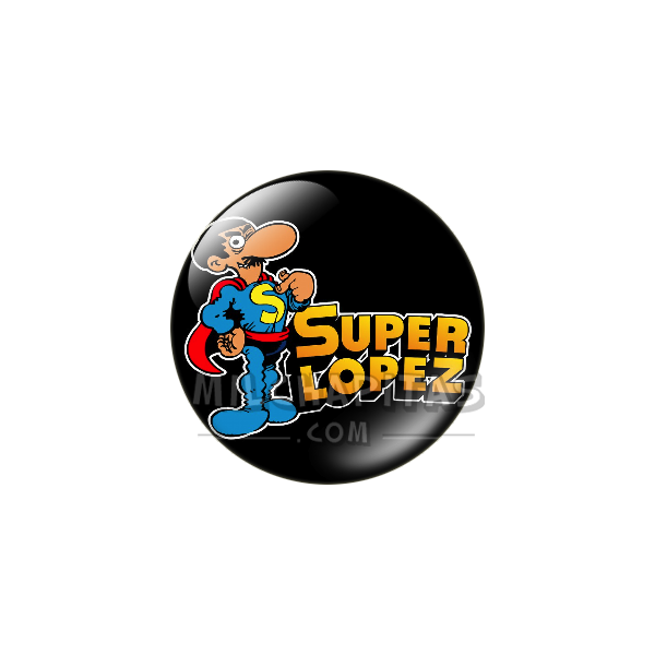 Chapa de Superlópez: Logo Superlópez (Fondo Negro)