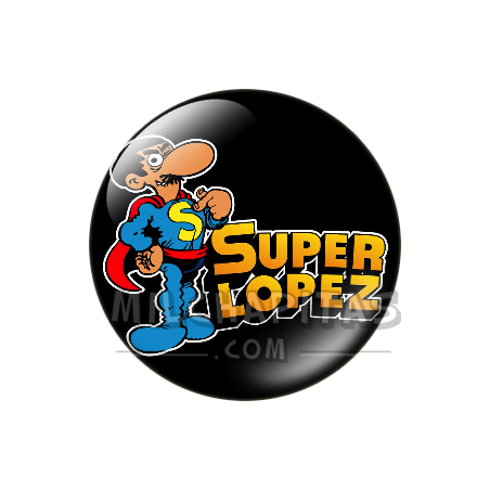 Chapa de Superlópez: Logo Superlópez (Fondo Negro)
