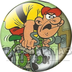 Chapa de Mortadelo y Filemón: Telesforo Bestiajez (En Bici)