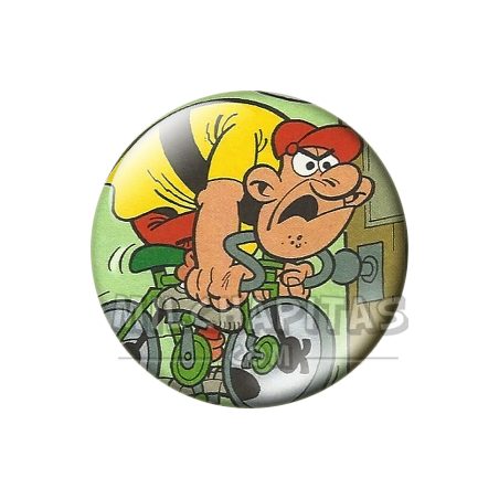 Chapa de Mortadelo y Filemón: Telesforo Bestiajez (En Bici)