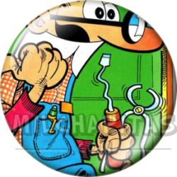 Chapa de Mortadelo y Filemón: Mortadelo (Disfraz de Mecánico)