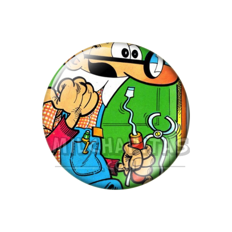Chapa de Mortadelo y Filemón: Mortadelo (Disfraz de Mecánico)