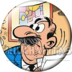Chapa de Mortadelo y Filemón: El Súper (Leyendo)