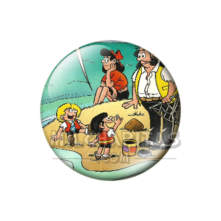 Chapa de Zipi y Zape: Zipi y Zape y sus Padres (En la Isla)