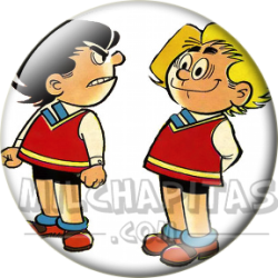 Chapa de Zipi y Zape: Zipi y Zape (Mirándose)