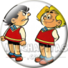 Chapa de Zipi y Zape: Zipi y Zape (Mirándose)