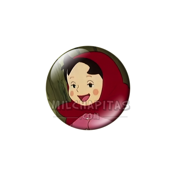 Chapa de Heidi: Heidi (Con el Pañuelo Rojo)