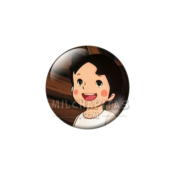 Chapa de Heidi: Heidi (Riendo en el Pajar)