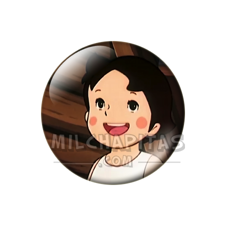 Chapa de Heidi: Heidi (Riendo en el Pajar)