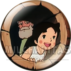 Chapa de Heidi: Abuelo y Heidi (En la Ventana)