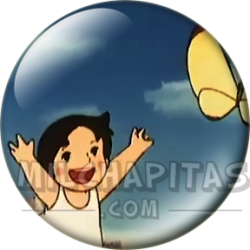 Chapa de Heidi: Heidi y la Mariposa