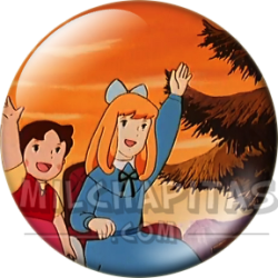 Chapa de Heidi: Heidi y Clara (Saludando)