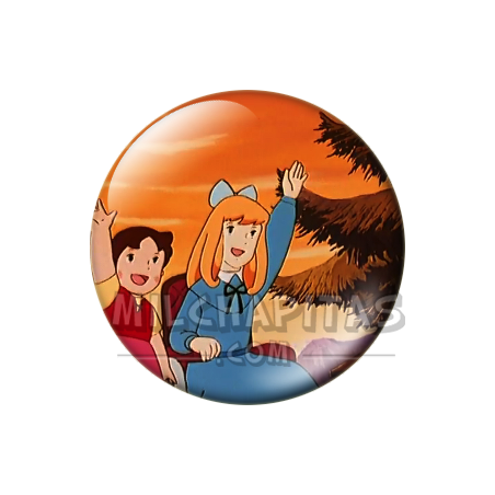 Chapa de Heidi: Heidi y Clara (Saludando)