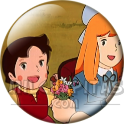 Chapa de Heidi: Heidi y Clara (Con Flores)