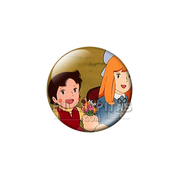 Chapa de Heidi: Heidi y Clara (Con Flores)