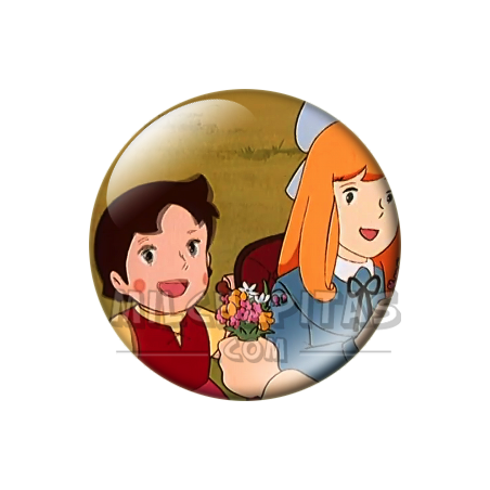 Chapa de Heidi: Heidi y Clara (Con Flores)