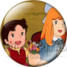 Chapa de Heidi: Heidi y Clara (Con Flores)