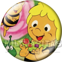Chapa de La abeja Maya: Maya, Willy y el Gusanito