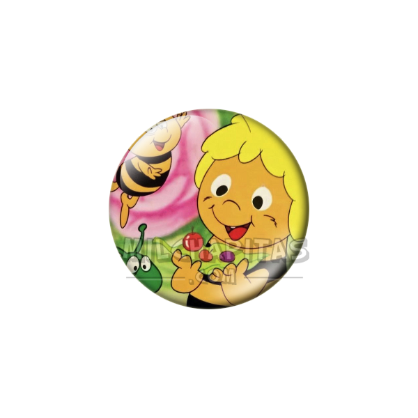 Chapa de La abeja Maya: Maya, Willy y el Gusanito