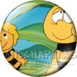 Chapa de La abeja Maya: Maya y Willy (Entre las Hojas)