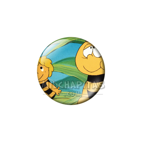 Chapa de La abeja Maya: Maya y Willy (Entre las Hojas)