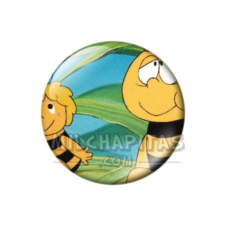 Chapa de La abeja Maya: Maya y Willy (Entre las Hojas)