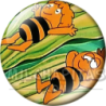 Chapa de La abeja Maya: Maya y Willy (Tumbados en la Hoja)