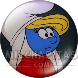 Chapa de Los Pitufos: Pitufina (Con Vestido Rojo)