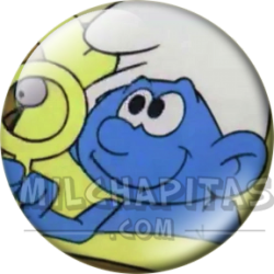 Chapa de Los Pitufos: Pitufo (Con una Lupa)