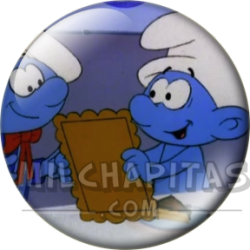 Chapa de Los Pitufos: Pitufo Pintor (Con un Cuadro)
