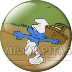 Chapa de Los Pitufos: Pitufo Tontín (Con la Cesta)