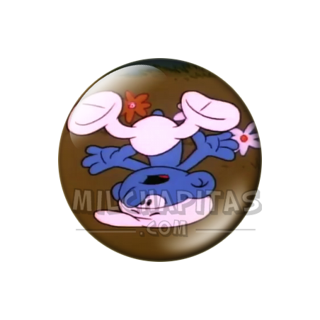 Chapa de Los Pitufos: Pitufo Tontín (Boca Abajo)