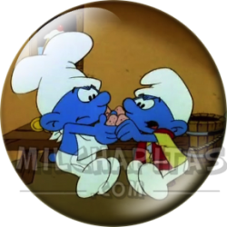Chapa de Los Pitufos: Pitufo Goloso y Travieso (Pastelitos)