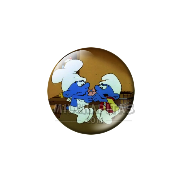 Chapa de Los Pitufos: Pitufo Goloso y Travieso (Pastelitos)